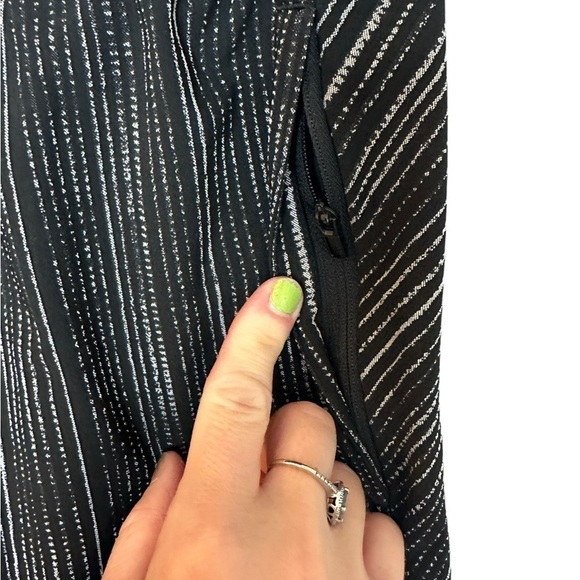 Athleta High Rise Arrival Pants in Amara Stripe Black 4 - Picture 5 of 10